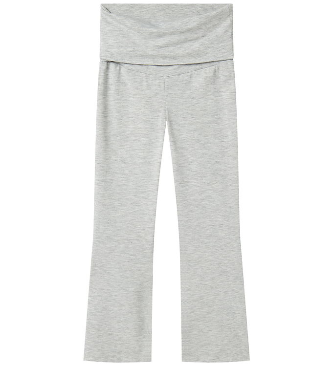 Name It Light Grey Melange Fold Down Bootcut Bukser - Str. 9y 134cm