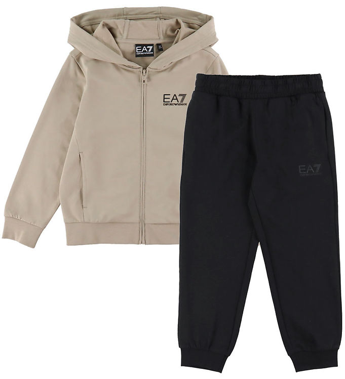EA7 Sweatsæt - Beige/Sort