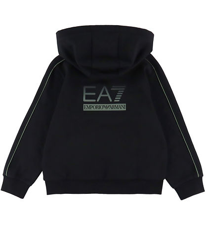 EA7 Cardigan - Sort m. Grøn