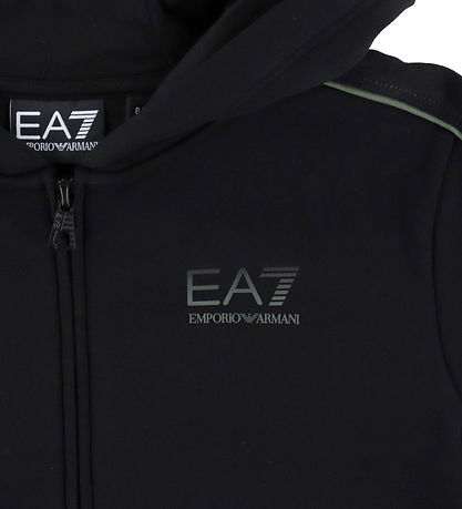 EA7 Cardigan - Sort m. Grøn