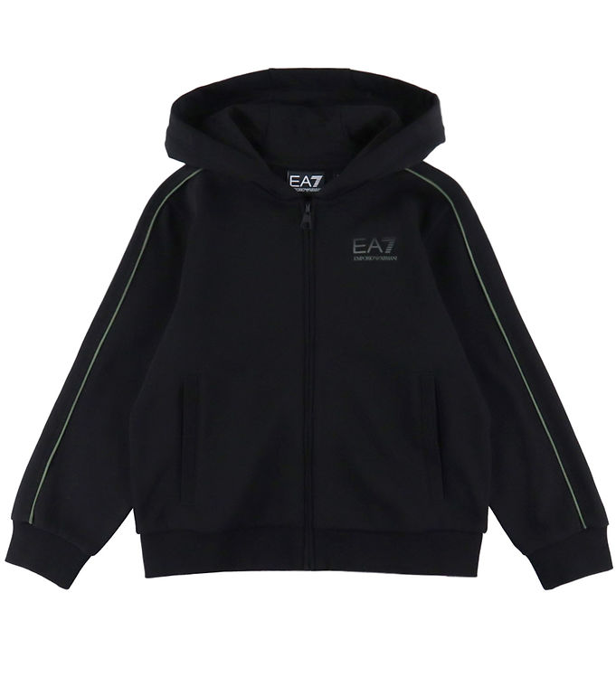 EA7 Cardigan - Sort m. Grøn