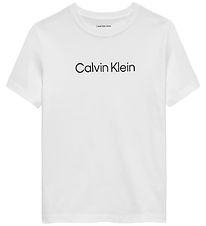 Calvin Klein T-shirt - Bright White m. Sort Calvin Klein T-shirt - Bright White m. Sort