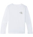 Calvin Klein Bluse - Chest Monologo - Bright White Calvin Klein Bluse - Chest Monologo - Bright White