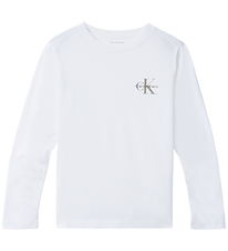 Calvin Klein Bluse - Chest Monologo - Bright White Calvin Klein Bluse - Chest Monologo - Bright White