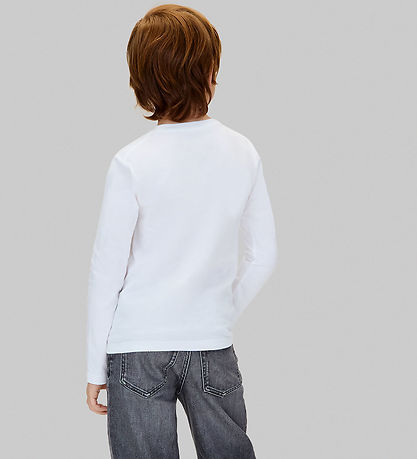 Calvin Klein Bluse - Chest Monologo - Bright White