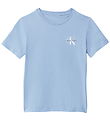 Calvin Klein T-shirt - Chest Monologo - Faded Denim Blue Calvin Klein T-shirt - Chest Monologo - Faded Denim Blue