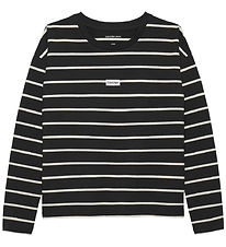 Calvin Klein Bluse - Stripe - CK Black/Whitecap Gray Calvin Klein Bluse - Stripe - CK Black/Whitecap Gray