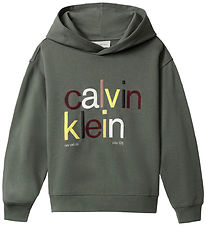 Calvin Klein Hættetrøje - Color Logo - Thyme Green Calvin Klein Hættetrøje - Color Logo - Thyme Green
