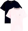 Tommy Hilfiger T-shirt - 2-pak - Desert Sky/Light Pink Tommy Hilfiger T-shirt - 2-pak - Desert Sky/Light Pink