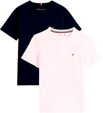 Tommy Hilfiger T-shirt - 2-pak - Desert Sky/Light Pink Tommy Hilfiger T-shirt - 2-pak - Desert Sky/Light Pink