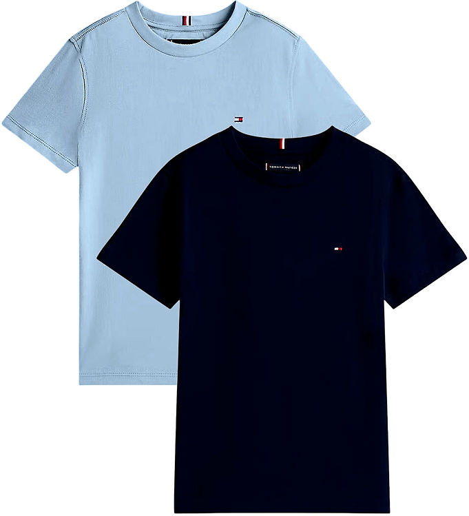 Tommy Hilfiger T-shirt - 2-pak - Brisk Blue/Desert Sky