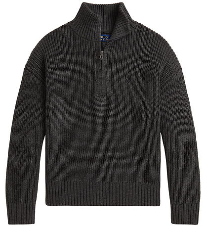 Polo Ralph Lauren Bluse m. Lynlås - Strik - Windsor Heather