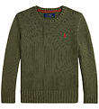 Polo Ralph Lauren Bluse - Strik - Mint Olive Polo Ralph Lauren Bluse - Strik - Mint Olive