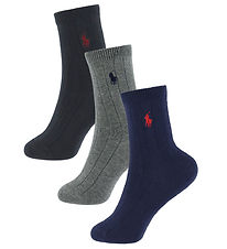 Polo Ralph Lauren Strømper - 3-pak - Navy/Sort/Grå Polo Ralph Lauren Strømper - 3-pak - Navy/Sort/Grå