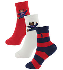 Polo Ralph Lauren Strømper - 3-pak - Hvid/Navy/Rød Polo Ralph Lauren Strømper - 3-pak - Hvid/Navy/Rød