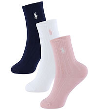 Polo Ralph Lauren Strømper - 3-pak - Hvid/Navy/Rosa Polo Ralph Lauren Strømper - 3-pak - Hvid/Navy/Rosa