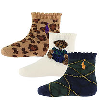 Polo Ralph Lauren Strømper - 3-pak - Hvid/Navy/Brun Polo Ralph Lauren Strømper - 3-pak - Hvid/Navy/Brun