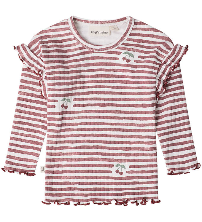 That's Mine Bluse - Rib - Jamilla - Love Berry Stripe