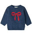 That's Mine Bluse - Strik - Nasha - Key Blue/Rød Sløjfe That's Mine Bluse - Strik - Nasha - Key Blue/Rød Sløjfe