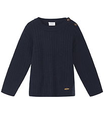 Hust and Claire Bluse - Strik - HCPil Wool Rib - More Navy Hust and Claire Bluse - Strik - HCPil Wool Rib - More Navy