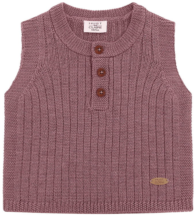 Hust and Claire Vest - Strik - HCEdi Wool Rib Knit - Pale Ma