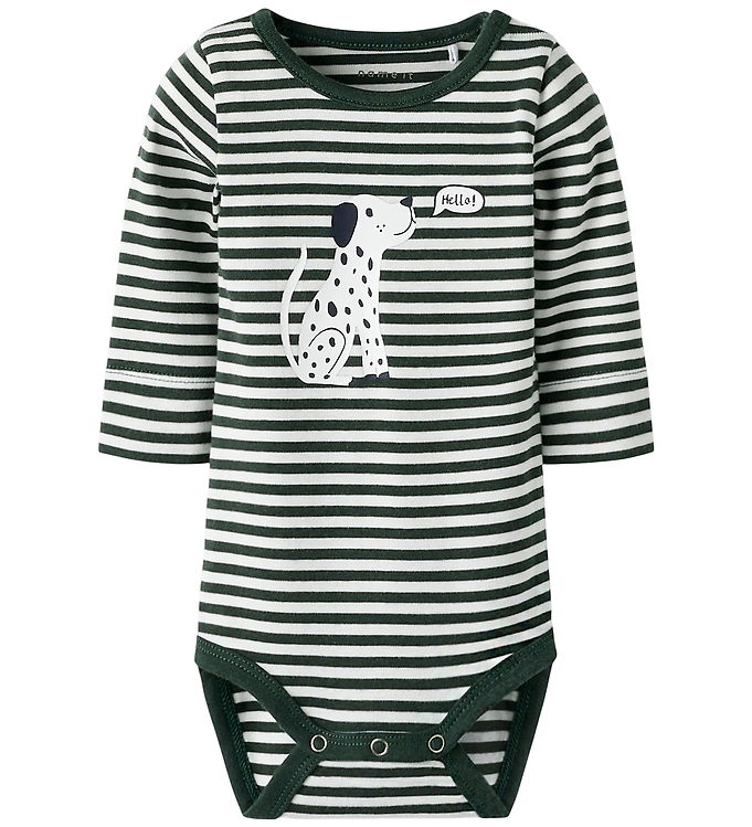 Name It Body l/æ - NbmKian - Cloud Dancer/Deep Forrest m. Print