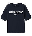 LMTD T-shirt - NlfFaca - Dark Sapphire m. Hvid LMTD T-shirt - NlfFaca - Dark Sapphire m. Hvid
