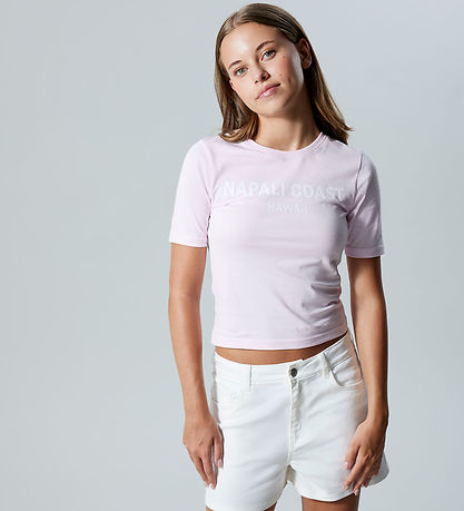 LMTD T-shirt - NlfFaca - Pink Tulle m. Hvid
