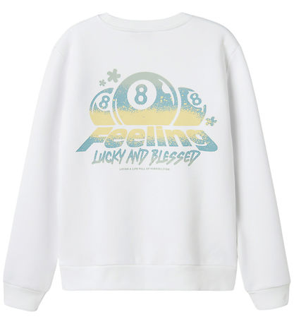 LMTD Sweatshirt - NlmFeelin - Bright White m. Print