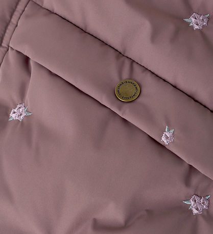 En Fant Dynejakke - Rose Taupe m. Blomster