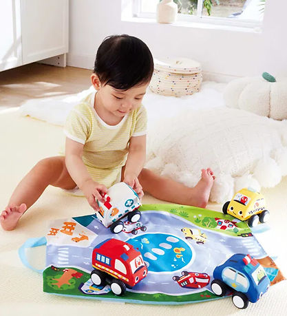 Hape Bilsæt - Pull-Back Plush Car Set - 4-pak