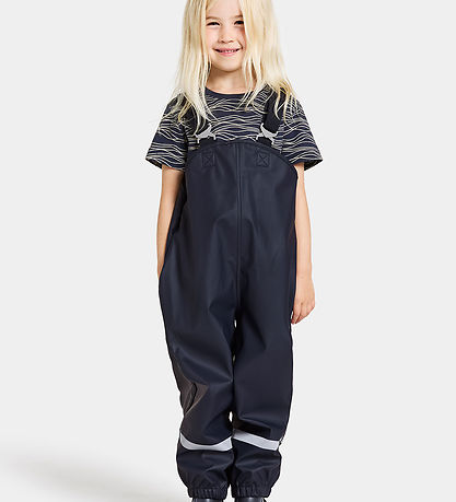 Didriksons Regnbukser m. Seler - PU - Plaskeman - Navy