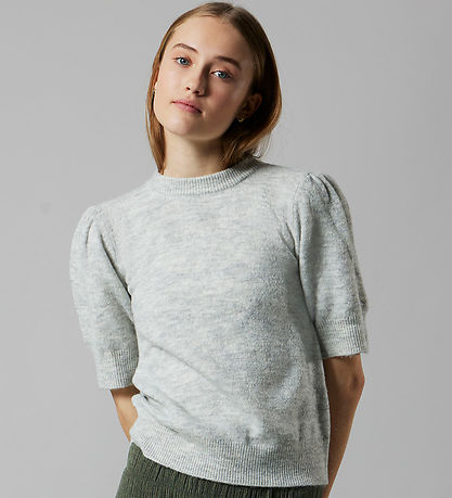 LMTD T-shirt - Strik - NlfLodet - Light Grey Melange