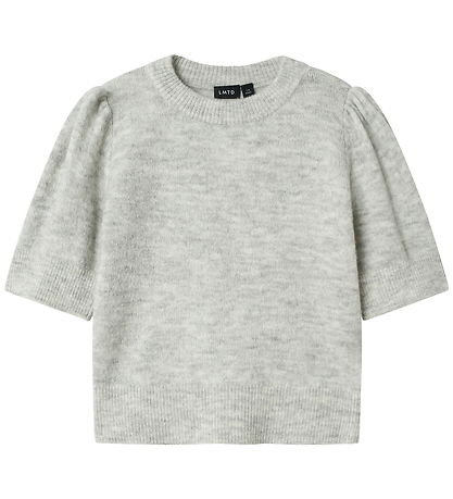 LMTD T-shirt - Strik - NlfLodet - Light Grey Melange