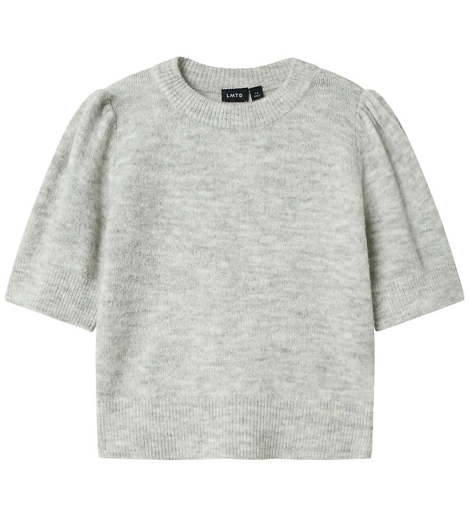 LMTD T-shirt - Strik - NlfLodet - Light Grey Melange