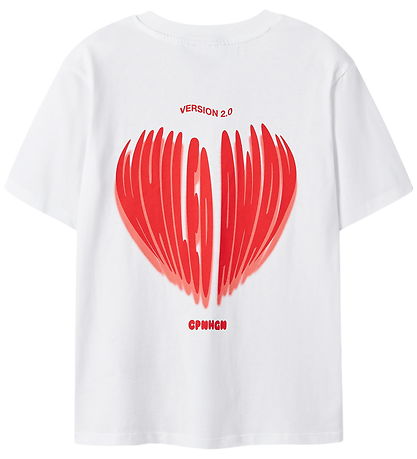 LMTD T-shirt - NlfHeart - Bright White/Rød