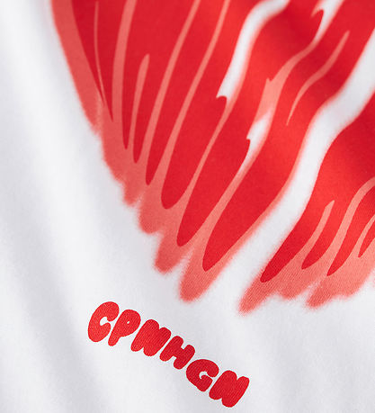 LMTD T-shirt - NlfHeart - Bright White/Rød
