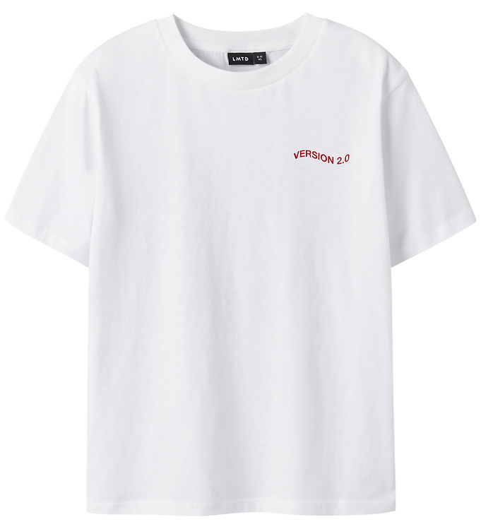 LMTD T-shirt - NlfHeart - Bright White/Rød