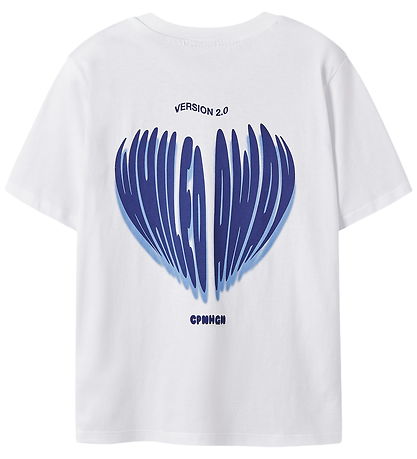 LMTD T-shirt - NlfHeart - Bright White/Blå