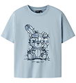 LMTD T-shirt - NlfTedi - Blue Fog m. Print LMTD T-shirt - NlfTedi - Blue Fog m. Print