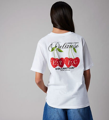 LMTD T-shirt - NlfCherry - Bright White