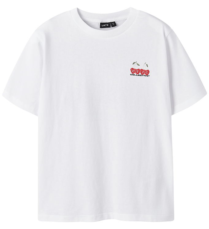 LMTD T-shirt - NlfCherry - Bright White