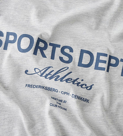 LMTD T-shirt - NlnMoods - Light Grey Melange/Dark Sapphire m. Pr