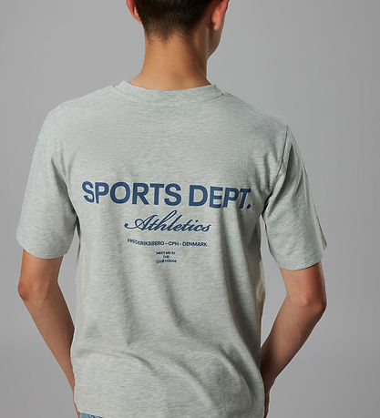 LMTD T-shirt - NlnMoods - Light Grey Melange/Dark Sapphire m. Pr