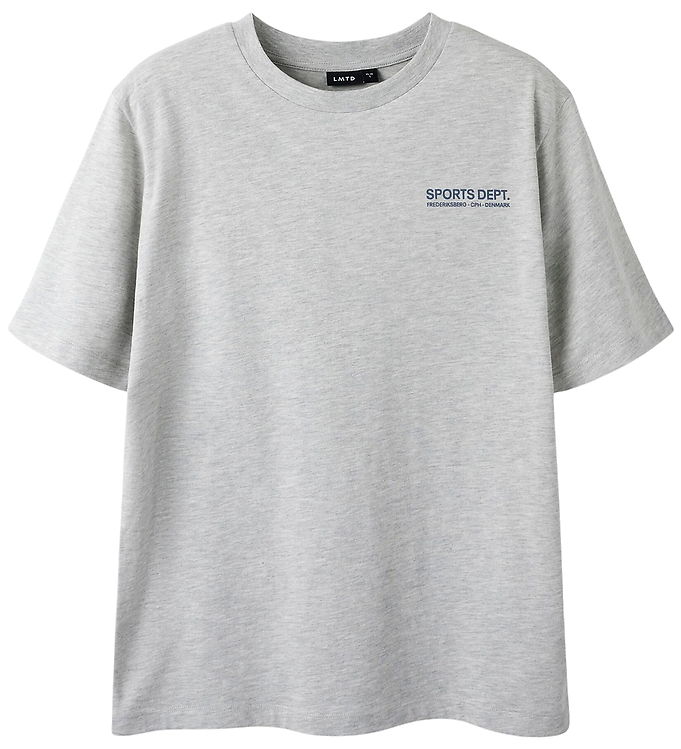 LMTD T-shirt - NlnMoods - Light Grey Melange/Dark Sapphire m. Pr