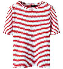 LMTD T-shirt - NlfSeher - Hibiscus/Hvid m. Hulmønster LMTD T-shirt - NlfSeher - Hibiscus/Hvid m. Hulmønster