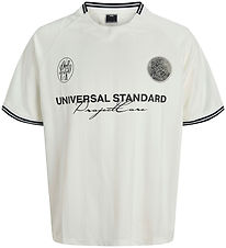 Jack & Jones T-shirt - JcoCover Retro Football - Cloud Dancer Jack & Jones T-shirt - JcoCover Retro Football - Cloud Dancer