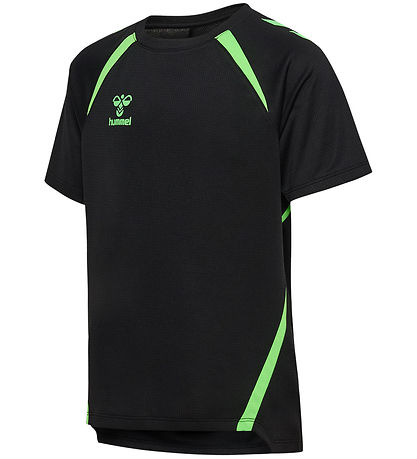 Hummel T-shirt - hmlLead 2.0 Jersey - Sort/Grøn