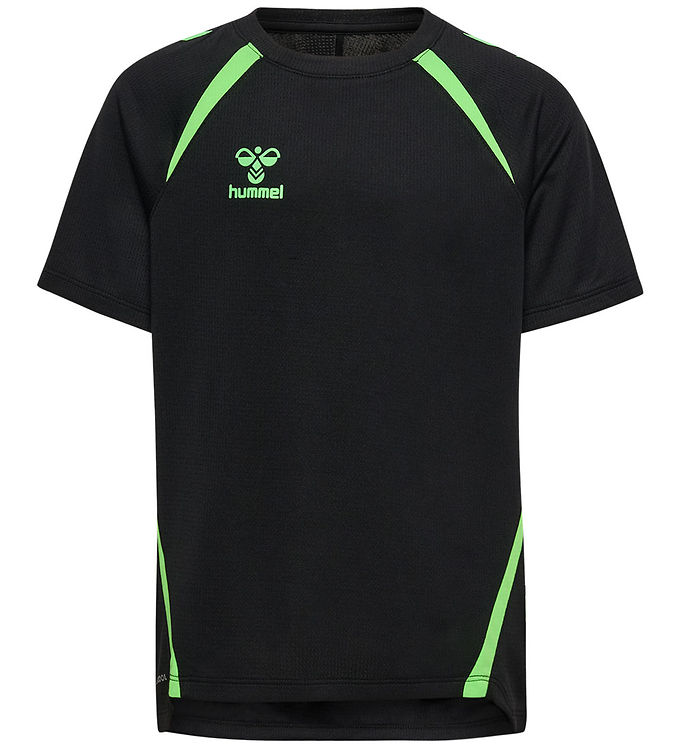 Hummel T-shirt - hmlLead 2.0 Jersey - Sort/Grøn