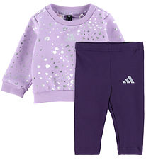 adidas Performance Sweatshirt/Leggings - Glam - Power Plum/Silve adidas Performance Sweatshirt/Leggings - Glam - Power Plum/Silve